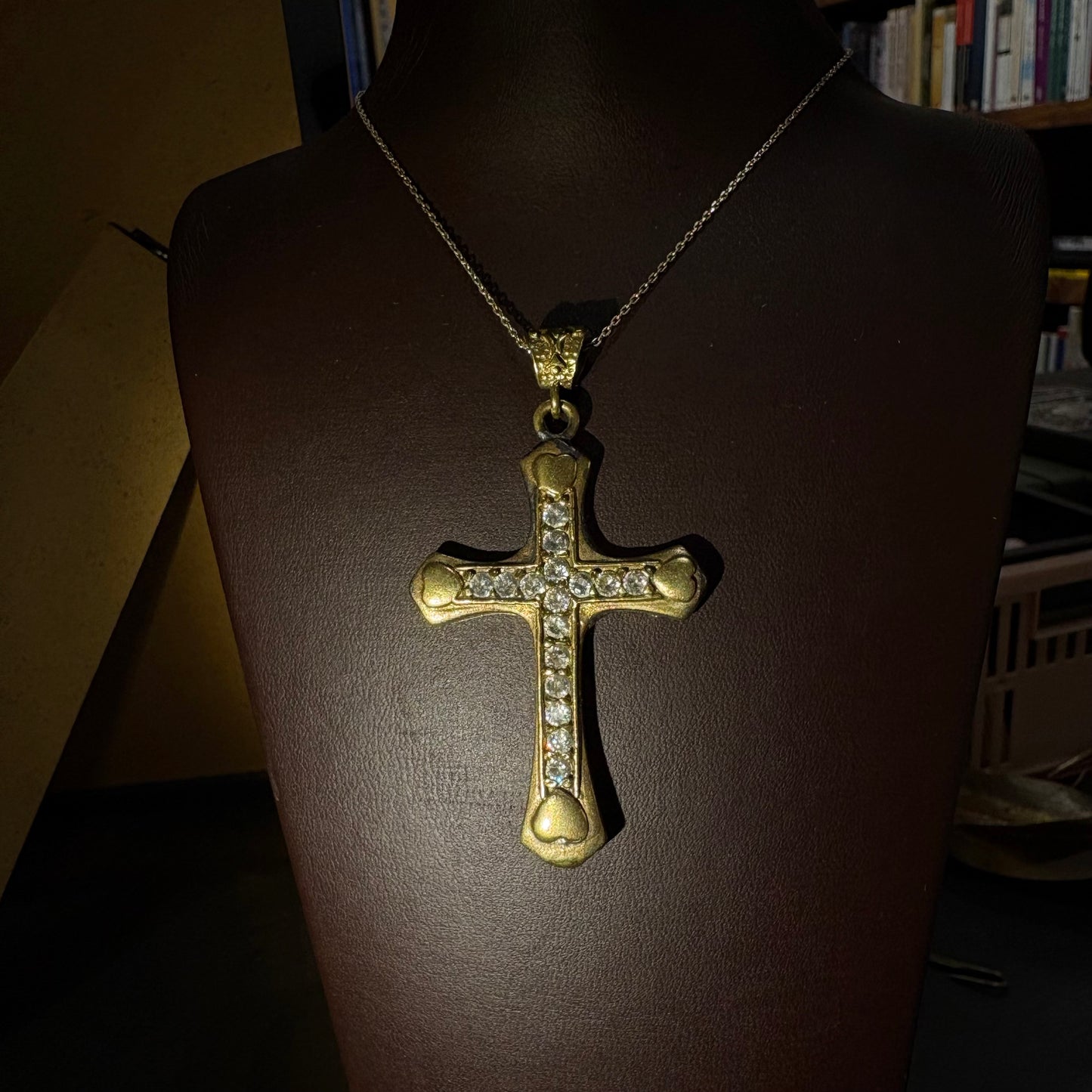 Vintage Taşlı Cross Kolye Ucu