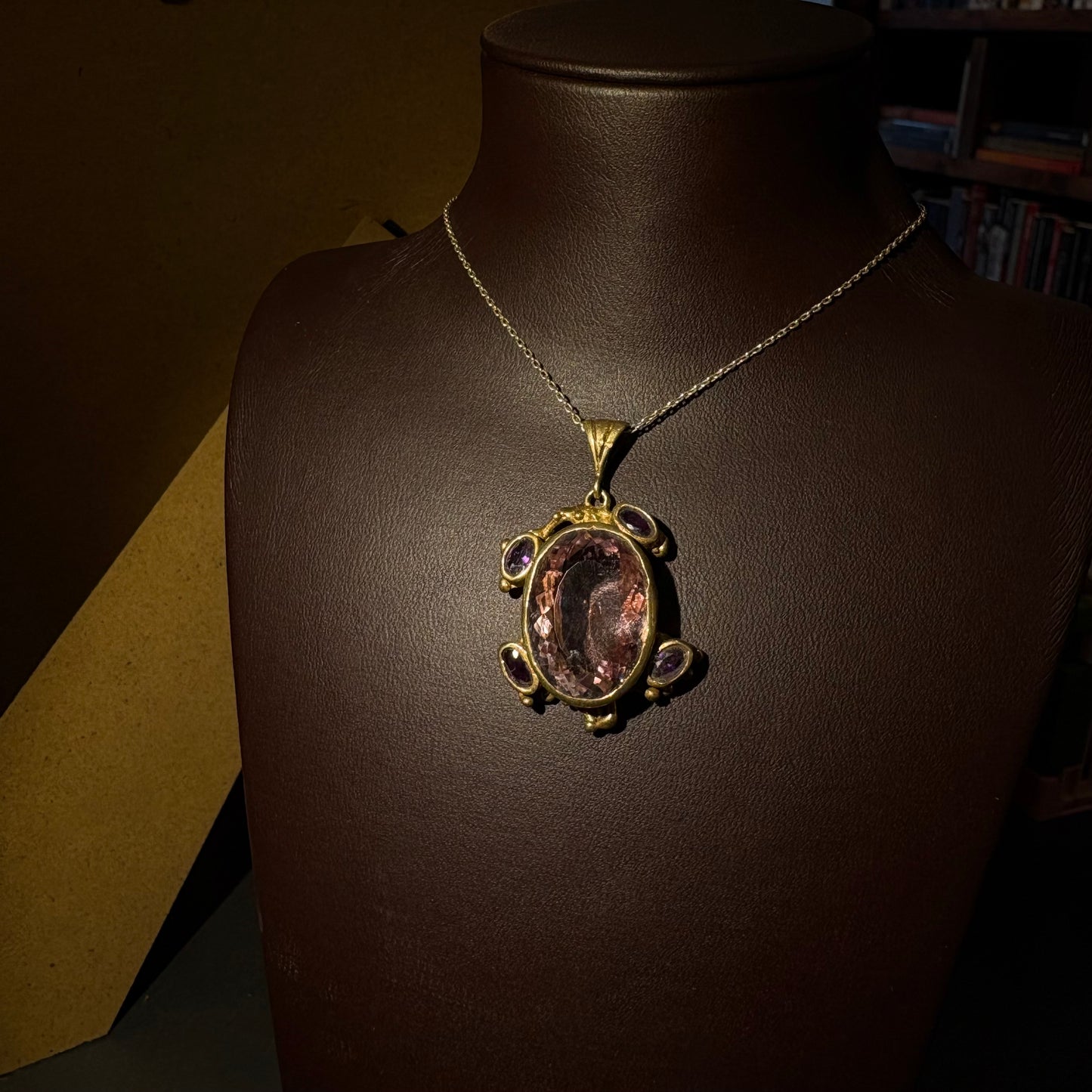 Vintage Pembe Ametist Kolye Ucu