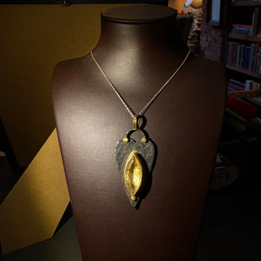 Kalp Sitrin Kolye Ucu